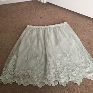 Mint green skirt